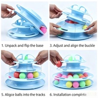 Jouet interactif pour chat à 4 niveaux avec boule roulante, résistant aux morsures, pour l'auto-entretenue et l'élimination de l'ennui, vente en gros directe usine