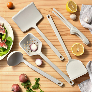 Minimalist-phong cách nhà bếp nấu ăn chịu nhiệt trắng 5-Piece Silicone đồ dùng nhà bếp thiết lập cho không dính đồ nấu nướng - Product Image 4