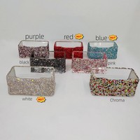 Parapluie de voyage avec strass Micro Mini Compact Super Protection UV Parapluie de poche Étui à lunettes Boîte à pilules Cendrier Agrafeuse