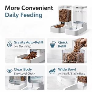 Dispensador de Comida Portátil para Perros y Gatos con Tanque de Agua de 3.8L, Diseño Moderno de Plástico - Product Image 3