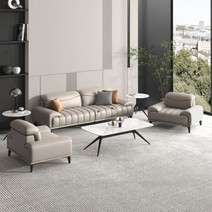 أريكة استقبال من الجلد الصناعي الأنيق - مقاعد عصرية لغرف الانتظار التجارية للفنادق والمكاتب بتنجيد ناعم وتصميم موفر للمساحة - Product Image 4