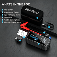 SHARMEAL Démarreur de Voiture Portable 12V 20000mAh avec Batterie au Lithium et Power Bank