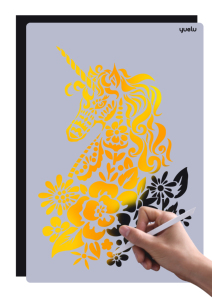 YUELU Lot de papier à gratter <span class=keywords><strong>A4</strong></span> en gros, thème animaux, pour bricolage avec gabarit de peinture - Product Image 6