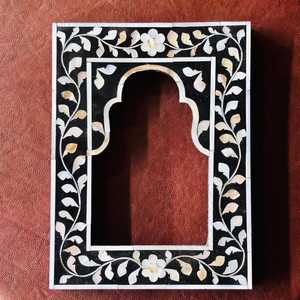 Modern Bone Inlay <b>Picture</b> <b>Frame</b> Handmade Artisan Photo <b>Frame</b> with Geometric Pattern for Home Decoration Office Desk - Product Image 1