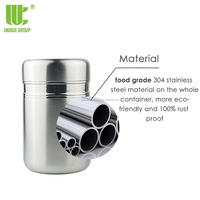 Pot de maçon de grande capacité en acier inoxydable, produits écologiques durables, boîte thermique sous vide à Double paroi, ml