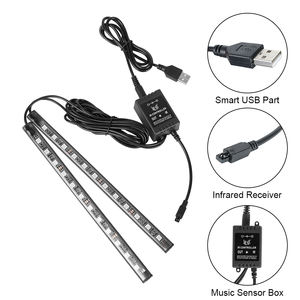 Bande lumineuse LED RGB 12V 10W pour voiture APP 5050, accessoires de décoration d'ambiance USB pour l'intérieur de la voiture - Product Image 3