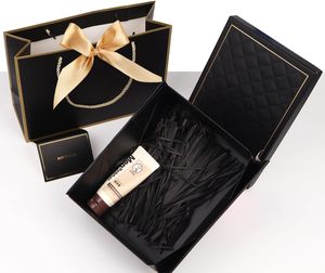 Lớn Kết Cấu Hộp Giấy Màu Đen Thiết Lập Ribbon Quà Tặng Túi Có Nắp Đậy Giấy vụn Cho Thiệp Chúc Mừng Cho Ngày Valentine Của Mẹ Của Ngày - Product Image 3