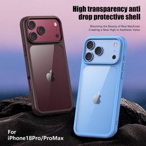 Cover per iPhone 18 Pro Max con Retro Trasparente in PC e Cornice Opaca, Anti-Ingiallimento, Antiurto, Leggera - Product Image 5