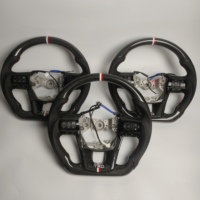 Volant de direction en fibre de carbone forgé avec palettes de changement de vitesse personnalisé pour Toyota Camry Hilux Innova GR LED bleu poudre