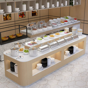 Mostrador de Servicio Buffet Moderno de Mármol para Hoteles, Estación Comercial de Exhibición de Alimentos para Restaurantes y Cafeterías - Product Image 2