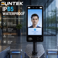 Control de Acceso Biométrico con Reconocimiento Facial Dinámico de 8 Pulgadas, Impermeable IP65, Visión Nocturna, Control de Asistencia con Tarjeta, TCP/IP Opcional
