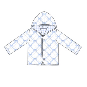 Veste de Style <span class=keywords><strong>tamarack</strong></span> à capuche matelassée motif floral bleu clair motif de couture numérique enfant en bas âge fille veste vêtements chauds pour enfants - Product Image 4