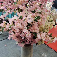 Ranting Bunga Sakura Buatan 3 Cabang Panjang Bunga 95cm untuk Dekorasi Rumah Ruang Tamu Hotel Dekorasi Kantor.