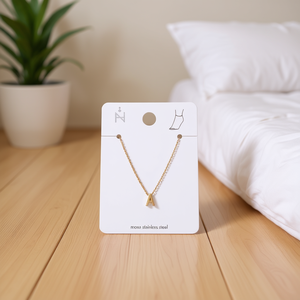 Cavigliera con lettera A in acciaio inossidabile dal design minimalista per gioielli da donna alla moda - Product Image 3