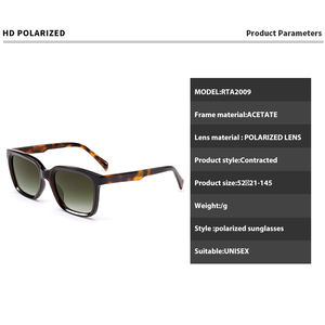 Lunettes de soleil unisexes Steampunk en acétate Nouveau UV400 Carré Tortue Bleu/Gris Monture Personnalisée Classique Rétro Designer Lunettes - Product Image 3