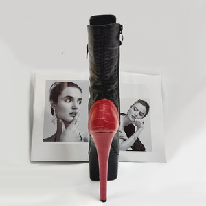 Stivali Sexy con <span class=keywords><strong>Tacco</strong></span> <span class=keywords><strong>Alto</strong></span> 17cm, Scarpe da Pole Dance con <span class=keywords><strong>Tacco</strong></span> Spesso 7 Pollici, Bestseller nei Bar - Product Image 4