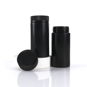 Wide Mouth Black HDPE Jar 100ml 150ml 200ml for <b>Protein</b> Powder Vitamins <b>Pills</b> Custom Color Screw Cap Container - Product Image 4