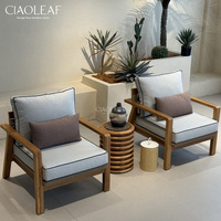 Fauteuil de jardin en bois rembourré pour terrasse, balcon et hôtel