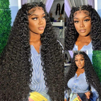 Peluca de Cabello Humano Virgen Vietnamita con Ondas Profundas, Encaje Frontal Transparente HD 13x4, Sin Pegamento, Pre-Desplumada, Aspecto Natural, Grado 12A, Venta al Por Mayor