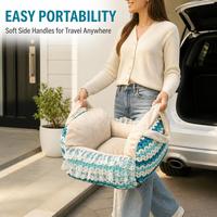 Siège auto pour animaux de compagnie, siège surélevé pour chien 2 en 1, lit de voyage pour chiot, fausse fourrure de lapin, coton PP, lavable, bordure en dentelle, pour petits chiens et chats, OEM ODM