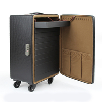 Nouveau produit : Valise à bijoux de luxe en velours, boîte de voyage pour bijoux, présentoir en cuir PU, boîte de transport à roulettes pour bijoux