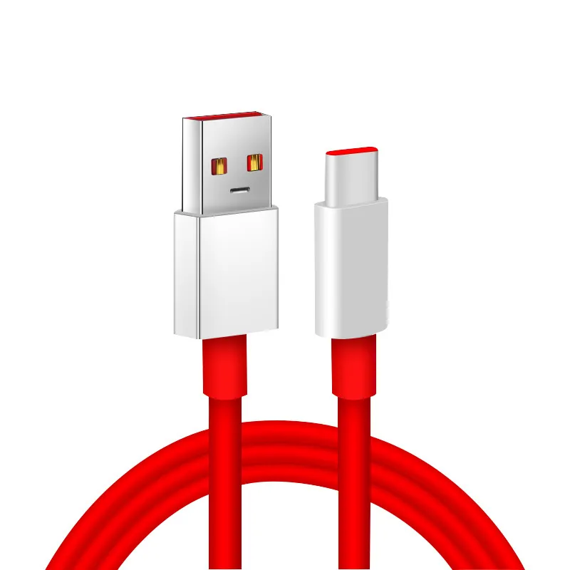 For 1+ original OnePlus 7 7T 5A dash charge USB C data cable Type-A To Type-C red 9RTwarp PD ctoc fast charging cord line 2M