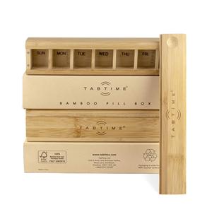 Boîte à pilules en bois Tabtime, organiseur de médicaments hebdomadaire 7 jours, étui de rangement portable pour la gestion quotidienne des doses - Product Image 4