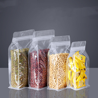 Sacs d'emballage alimentaire refermables à zip-lock sacs de pochette transparents Doypack à fermeture à glissière avec support de riz à fond plat