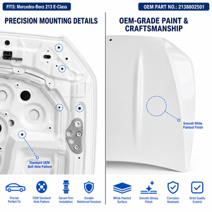 Capó Delantero de Acero Original OEM para <span class=keywords><strong>Mercedes</strong></span> Benz Clase E W213 Facelift 2020-2023 2138802501 E63 AMG E450 Repuesto - Product Image 4