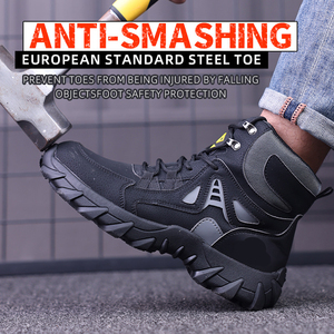 Bottes de sécurité montantes unisexe toutes saisons, à embout d'acier, de haute qualité, pour le travail, la mode, la construction et l'industrie, les plus vendues - Product Image 2