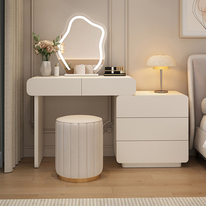 Vente en gros bon marché Table de toilette et de maquillage en bois Ensemble de commode blanche <span class=keywords><strong>Coiffeuse</strong></span> à <span class=keywords><strong>led</strong></span> en bois de luxe pour chambre à coucher avec miroir - Product Image 3