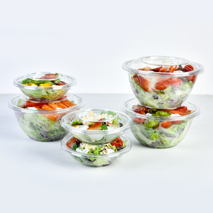 8 12 16 24 32 OZ Clear Round Bowl <strong>Plastic</strong> Disposable <strong>Food</strong> Packaging Lunch Salad <strong>Containers</strong> with Lid - Product Image 1