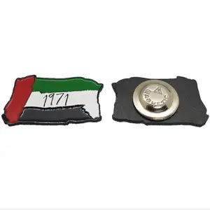 UAE flag with 1971 magnetic badge pin for the Emirates Dec. 2nd national day celebrating