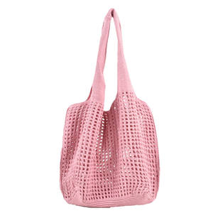 2023 New Arrival Cor sólida japonês e coreano Tote Bag malha para as Mulheres Tecido Poliéster Forro Aberto Fechamento - Product Image 6