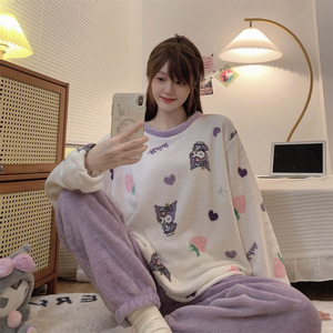 <span class=keywords><strong>Pigiama</strong></span> Invernale Caldo da <span class=keywords><strong>Donna</strong></span> in Pile, Set <span class=keywords><strong>Pigiama</strong></span> in Pile Spesso di Flanella Felpato per l'Inverno - Product Image 6