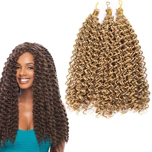 Hot Sales Deep Water Kinky Wave Weave Hair Wholesale 100% Synthetic Crochet Hair Water Wave Braids Ombre Hair Weave