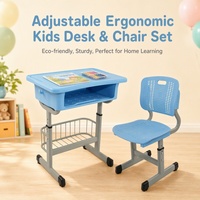Ensembles de bureaux et chaises d'école modernes, durables et réglables en plastique avec 1 tiroir, écologiques, pour la maison, le bureau, le salon et l'apprentissage des étudiants