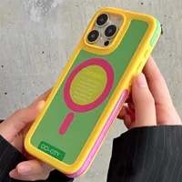 Coque Magnétique Créative et Tendance Effet Couleurs Contrastées pour iPhone 17 Pro Max 16 15 14 Pro Max 13 – Housse Antichoc Colorée