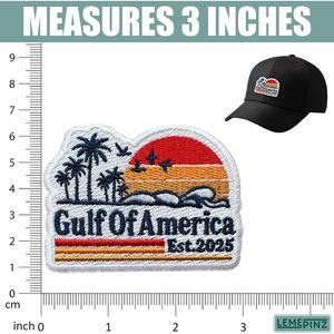 Gulf Of America Embroidery Patch 3 Inches Iron On <b>Sew</b> On Travel Applique Patch For <b>Bags</b> - Product Image 3