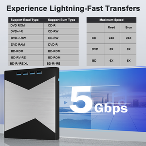 Unidad de <span class=keywords><strong>Blu</strong></span>-<span class=keywords><strong>ray</strong></span> Externa 4k USB 3.0 Tipo-C 3D, Unidad de <span class=keywords><strong>Blu</strong></span>-<span class=keywords><strong>ray</strong></span> Portátil 7 en 1 para Windows XP/7/8/10/11 y Mac - Product Image 6