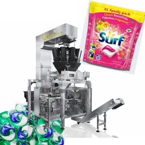 Fully automatic laundry detergent scent booster beads laundry pods multihead weigher packing machine for stand up pouch