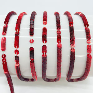 True Red 4 mm Français Plat Sequin GRS Certifié Broderie Paillettes pour Vêtements De Mariée De Luxe Mode Artisanat - Product Image 4