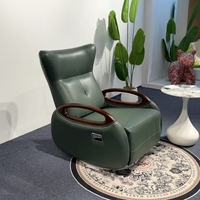 Fauteuil inclinable fonctionnel en bois massif n°1, en cuir véritable, pivotant, à bascule, pour salon ou bureau