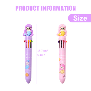 Commercio all'ingrosso 10 colori 0.7mm sirena di plastica penna a sfera bellissimo segno di <span class=keywords><strong>scrittura</strong></span> per l'ufficio o la scuola 1.0mm di larghezza - Product Image 5