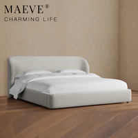 Modernes Luxus-Massivholzbettgestell Designer Adalynn Gepolstertes Plattformbett Holzbetten für Schlafzimmer-Sets Luxusartikel