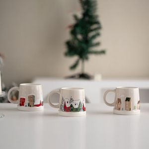 Custom High Quality Eco-friendly Cartoon Design Snow House Pattern <b>Ceramic</b> <b>Mug</b> Pink Unique Shaped Dishwasher & Microwave Safe - Product Image 3