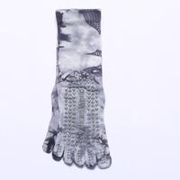 Coloré mi-mollet Pilates femmes sport professionnel anti-dérapant cinq doigts Yoga chaussettes pur coton intérieur sol chaussettes