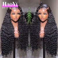 Perruque frontale en dentelle HD 13x4 naturelle, cheveux humains indiens bruts, densité 200%, 30 pouces, bouclés Jerry Birmans, pour femmes