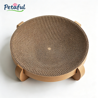 Lit pour chat 2-en-1 en forme de bol, design personnalisé, moderne, écologique, détachable, gain de place, griffoir pour chat en carton recyclé