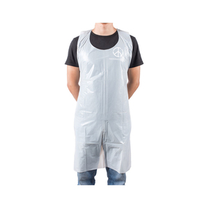 White Pe Printed Kitchen Plastic Apron And Waterproof Disposable Polythene Apron - Product Image 1
